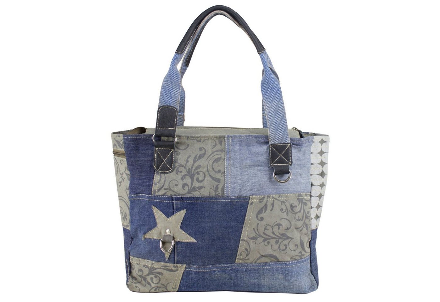 Sunsa Handtasche Nachhaltige Handtasche aus recycelte Jeans/ Canvas. Schultertasche, recycelte Materialien von Sunsa