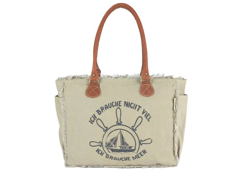 Sunsa Handtasche Maritim Handtasche. Tasche aus Canvas & Leder. Schultertasche, Maritim von Sunsa