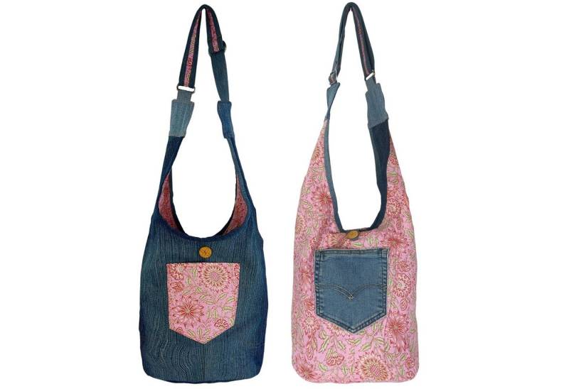 Sunsa Hobo Nachhaltige Hobo Tasche, 2 Steig tragbare Umhängetasche Jeanstasche, Wendbare Tasche, 2 Seitig tragbare Tasche von Sunsa
