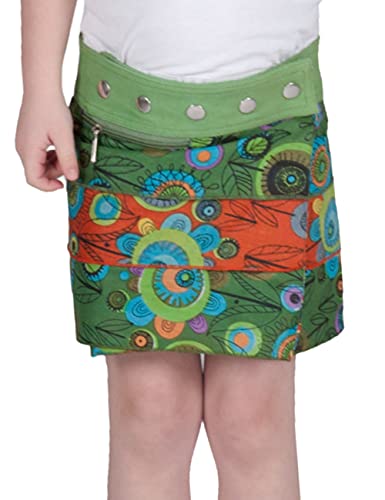 Sunsa Mädchen Rock. Kinderrock Minirock wendbarer Wickelrock, kurzer Sommerrock, 2 Kinder Röcke in einem. Baumwolle Skirt, Stufenrock kurz, Mädchenrock aus luftigem Stoff. von Sunsa