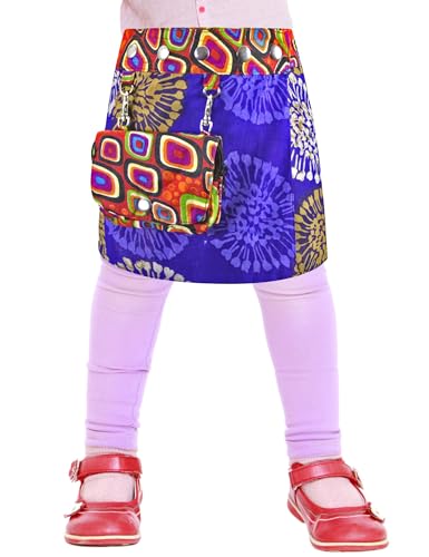 Sunsa Mädchen Rock. Kinderrock Minirock wendbarer Wickelrock, kurzer Sommerrock, 2 Kinder Röcke in einem. Baumwolle Skirt, Rock kurz, Mädchenrock aus luftigem Stoff von Sunsa