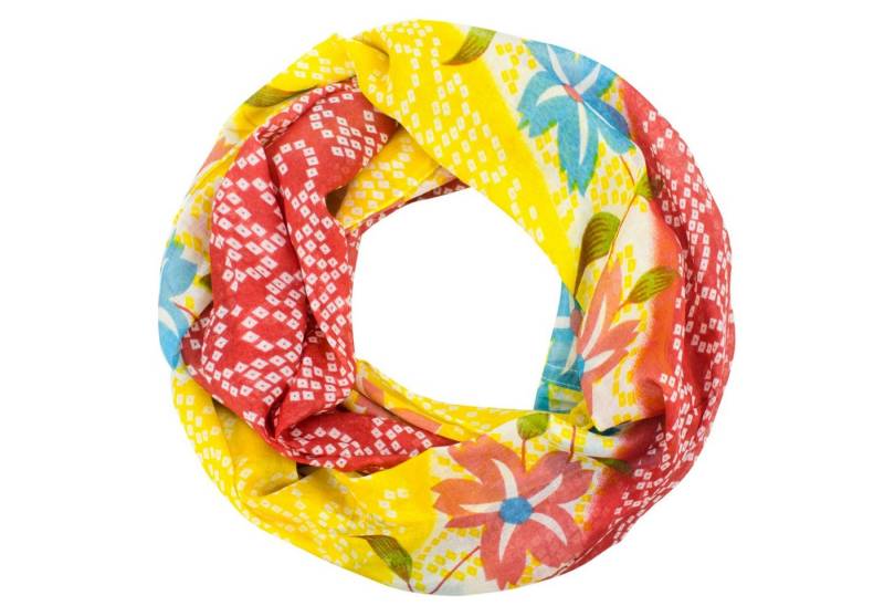 Sunsa Loop Damen Loop Schal 100% Baumwolle Schlauchschal Loopschal mit Blumen, Blumen Design von Sunsa