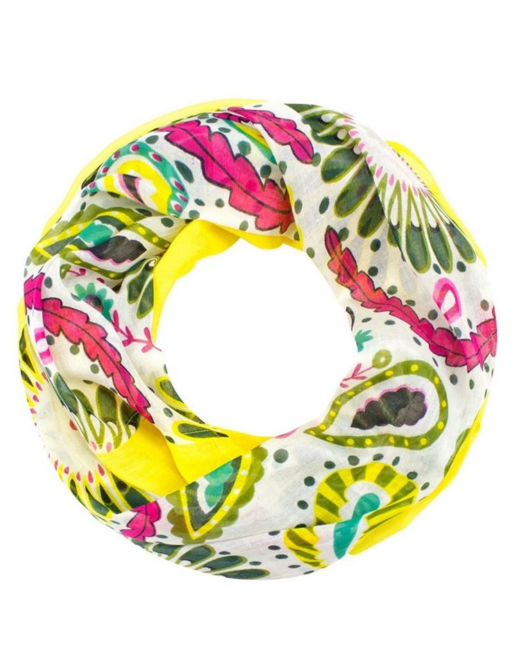 Sunsa Loop Damen Loop Schal. 100% Baumwolle Schlauchschal. Loopschal, Blumenmotiv von Sunsa