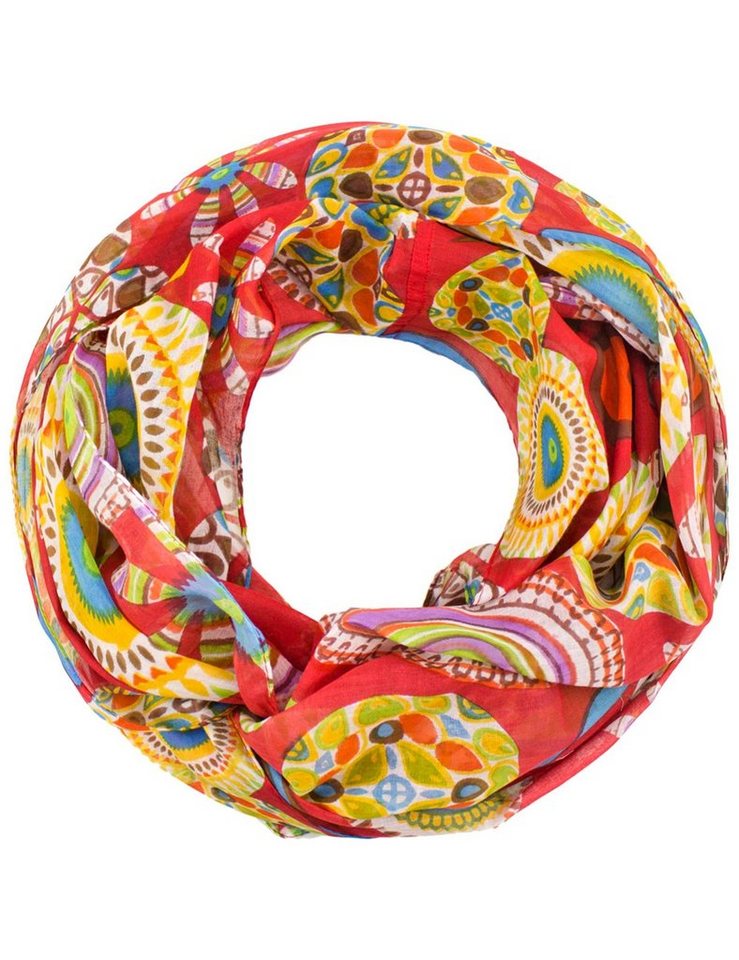Sunsa Loop Damen Loop Schal. 100% Baumwolle Schlauchschal. Loopschal, Blumenmotiv von Sunsa