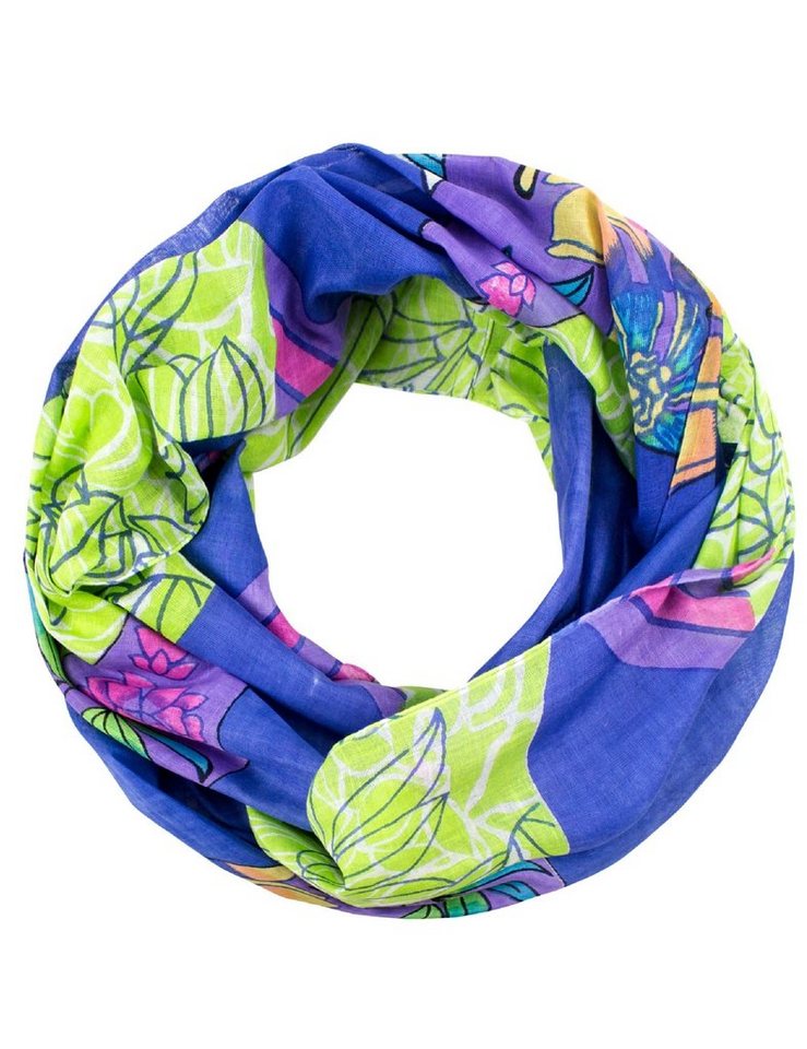 Sunsa Loop Damen Loop Schal. 100% Baumwolle Schlauchschal. Loopschal, Blumenmotiv von Sunsa