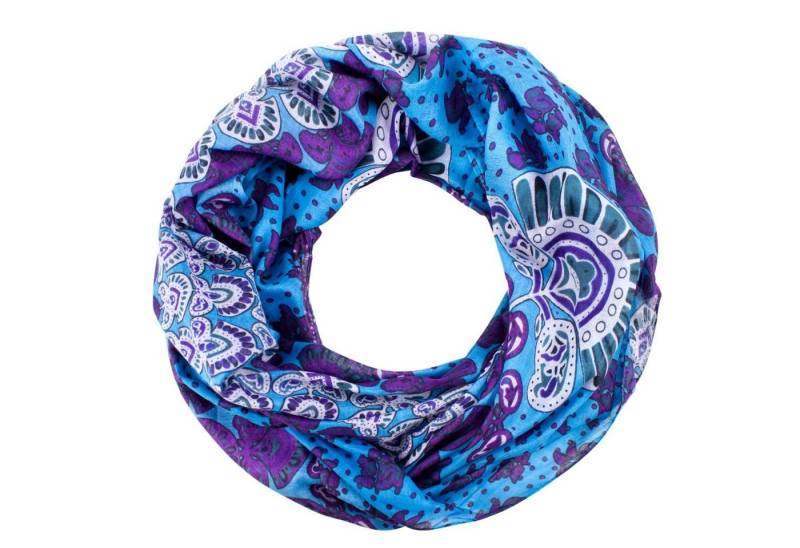 Sunsa Loop Damen Loop Schal. 100% Baumwolle Schlauchschal. Loopschal mit Blumen, Blumen Aufdruck von Sunsa