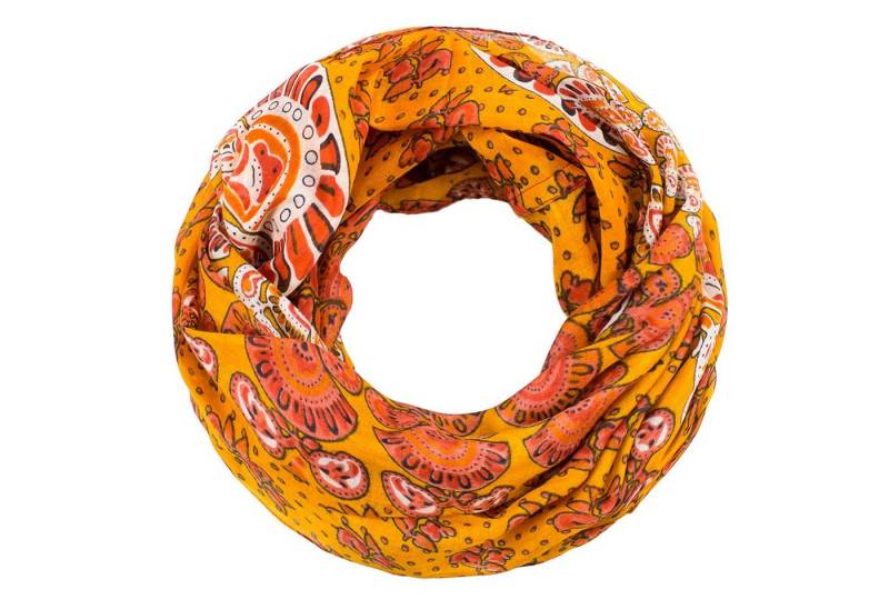 Sunsa Loop Damen Loop Schal. 100% Baumwolle Schlauchschal. Loopschal mit Blumen, Blumen Aufdruck von Sunsa