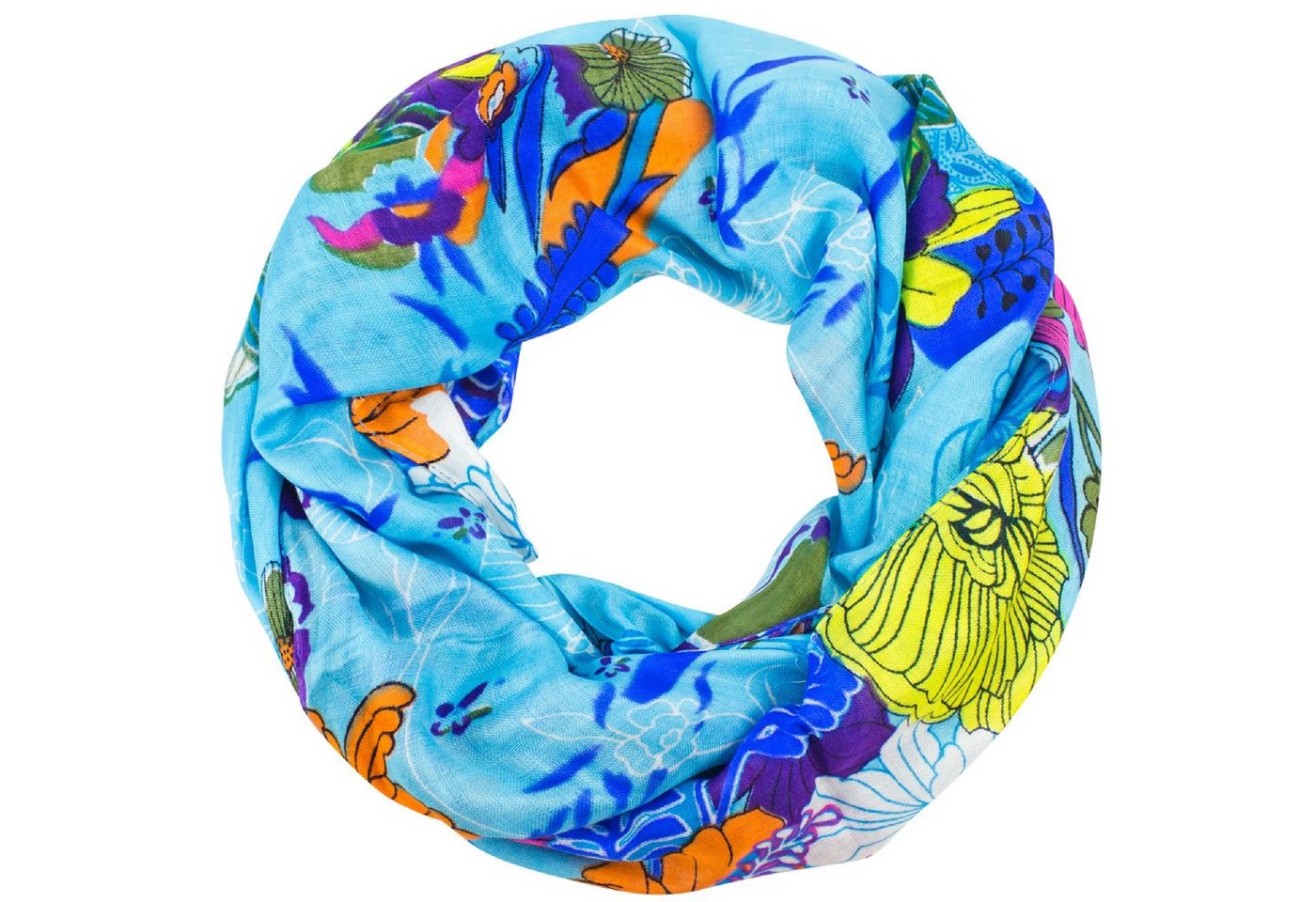 Sunsa Loop Damen Loop Schal. 100% Baumwolle Schlauchschal. Loopschal mit Blumen, Blumenmotiv Abstract von Sunsa