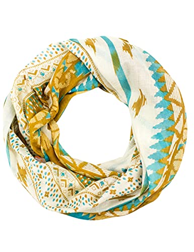 Sunsa Damen Loop Schal. 100% Baumwolle Schlauchschal für Frühlings/Sommer. Dünn Loopschal mit Blumen Design. Tücher und Schals als Frauen Geschenk (Beige #6) von Sunsa