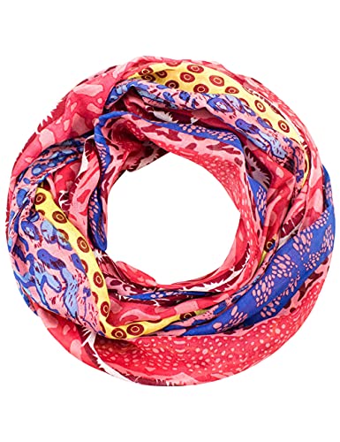 Sunsa Damen Loop Schal. 100% Baumwolle Schlauchschal für Frühlings/Sommer. Dünn Loopschal mit Blumen Design. Tücher und Schals als Frauen Geschenk (pink/blau # 3) von Sunsa