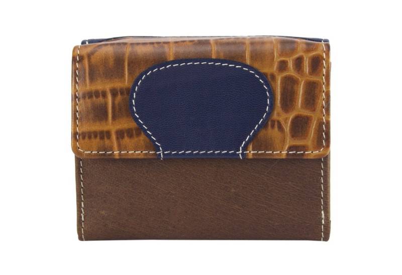 Sunsa Mini Geldbörse echt Leder Geldbörse Damen Geldbeutel Portemonnaie kleine Brieftasche, echt Leder, aus recycelten Lederresten, mit RFID-Schutz, Unisex von Sunsa