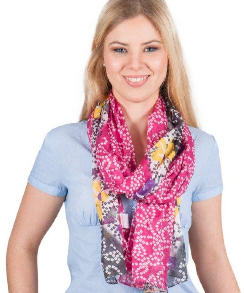 Sunsa Modeschal Damen Schal Tuch Baumwolle Halstuch mit Blumen Aufdruck, Blumen Design von Sunsa