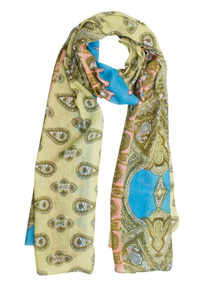 Sunsa Halstuch Damen Schal Tuch Baumwolle Halstuch Sommer Scarf mit Blumen Aufdruck, Abstract von Sunsa