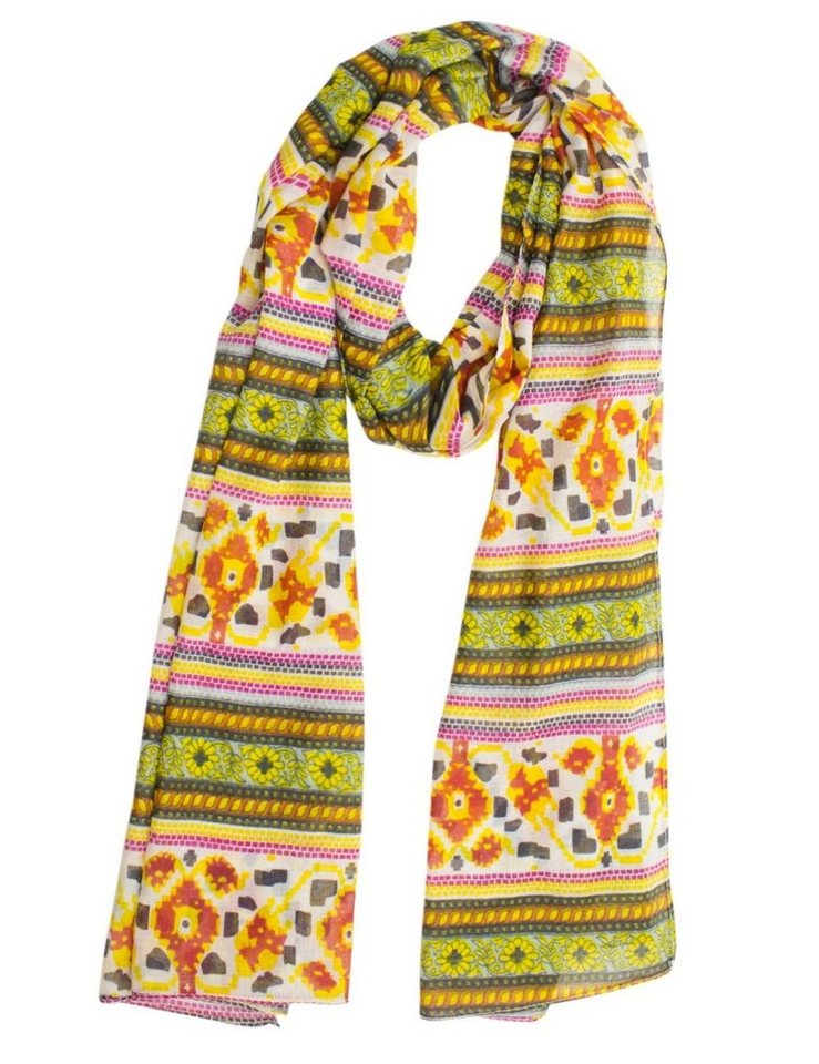 Sunsa Modeschal Damen Schal Tuch. Baumwolle Halstuch. Scarf als Geschenkideen für Frauen. Tuch mit Blumen Aufdruck & modern bohemian Design., Blumen & Abstract Aufdruck von Sunsa