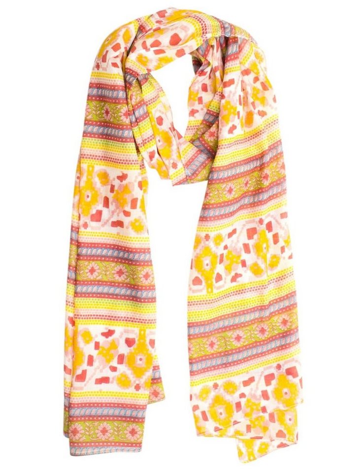 Sunsa Modeschal Damen Schal Tuch. Baumwolle Halstuch. Scarf als Geschenkideen für Frauen. Tuch mit Blumen Aufdruck & modern bohemian Design., Blumen & Abstract Aufdruck von Sunsa