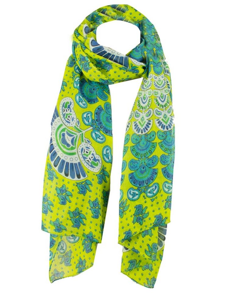 Sunsa Modeschal Damen Schal Tuch. Baumwolle Halstuch. Sommer Scarf als Geschenkideen für Frauen. Tuch mit Blumen Aufdruck & modern bohemian Design., Blumenmotive Aufdruck von Sunsa