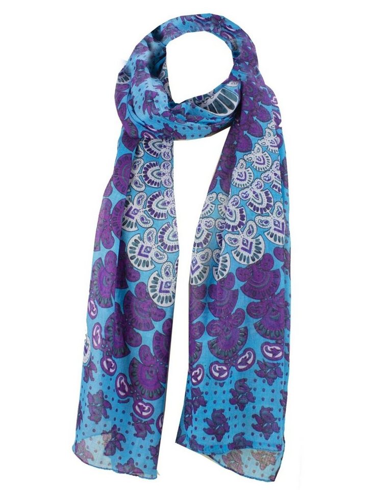 Sunsa Modeschal Damen Schal Tuch. Baumwolle Halstuch. Sommer Scarf als Geschenkideen für Frauen. Tuch mit Blumen Aufdruck & modern bohemian Design., Blumenmotive Aufdruck von Sunsa