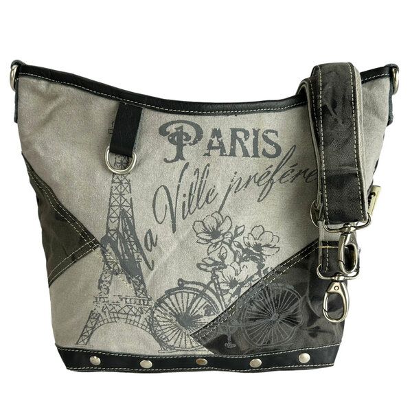 Sunsa Umhängetasche Canvas Tasche graue Vintage Schultertasche von Sunsa