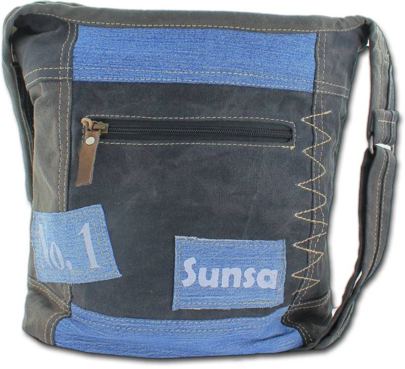 Sunsa Umhängetasche Sunsa Damen Canvas Schultertasche Jeans (Schultertasche, Schultertasche), Damen, Jugend Tasche aus Jeans in schwarz, blau Größe ca. 31cm, No.1 von Sunsa