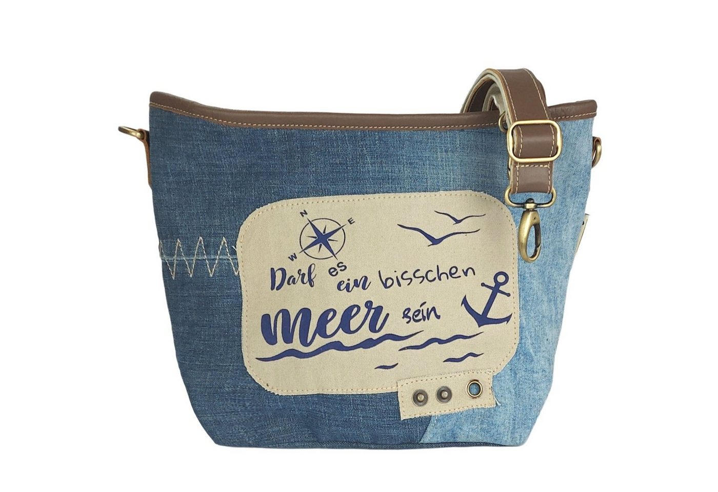 Sunsa Umhängetasche Damen nachhaltige Umhängetasche Jeans Crossbody Bag Maritim Stil, Maritim Vintage von Sunsa