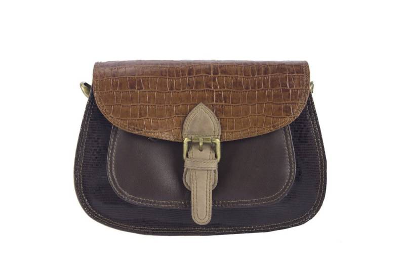Sunsa Umhängetasche aus Leder Damen bunte Crossbody Bag Ledertasche, echt Leder von Sunsa