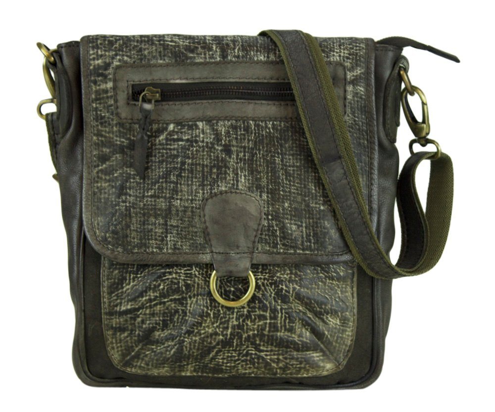 Sunsa Umhängetasche Leder Tasche für Damen, Schultertasche/ Crossbody Bag in Vintage Retro Design., echt Leder von Sunsa