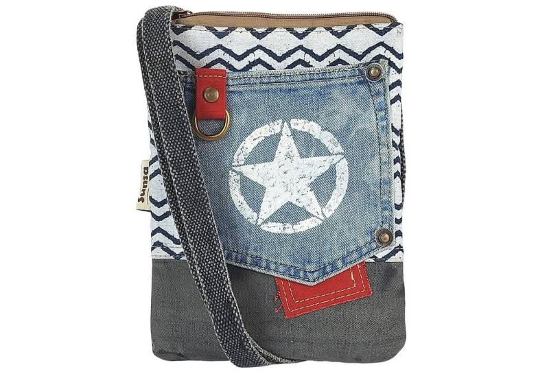 Sunsa Umhängetasche Nachhaltige Canvas Umhängetasche. Recycelte Jeans Crossbody Bag, Vegan von Sunsa