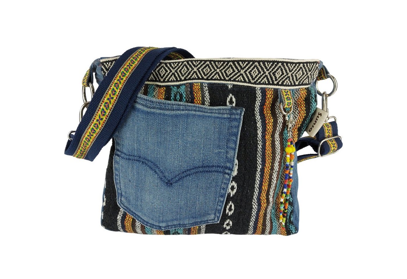 Sunsa Umhängetasche Nachhaltige Umhängetasche aus recycelte Jeans, Damen Schultertasche, mit abnehmbaren Schulterriemen, enthält recyceltes Material von Sunsa