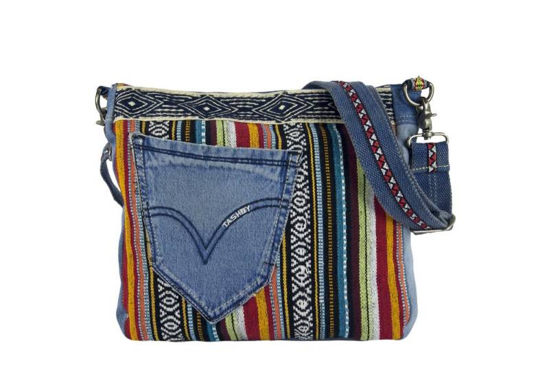 Sunsa Umhängetasche Schultertasche aus Jeans Crossbody Tasche mit Stoff, mit abnehmbaren Schulterriemen, enthält recyceltes Material von Sunsa