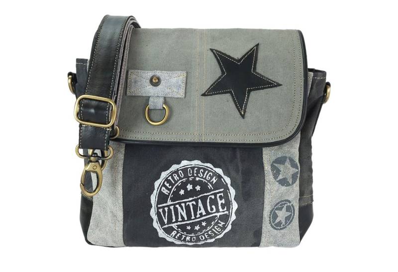Sunsa Umhängetasche Sunsa Vintage Umhängetasche aus Canvas. Kleine graue Damentasche, Vintage Retro Stil von Sunsa