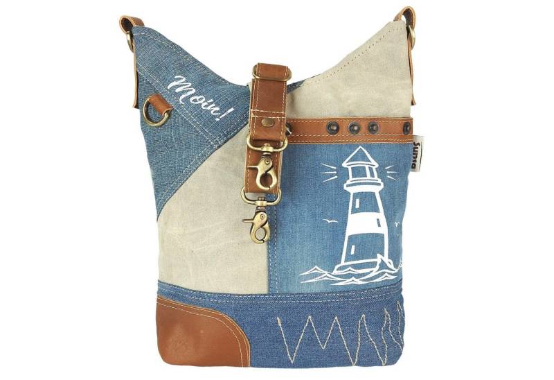 Sunsa Umhängetasche Umhängetasche Maritim Schultertasche Crossbody Tasche, enthält recyceltes Material, Steckfach an der Frontseite von Sunsa