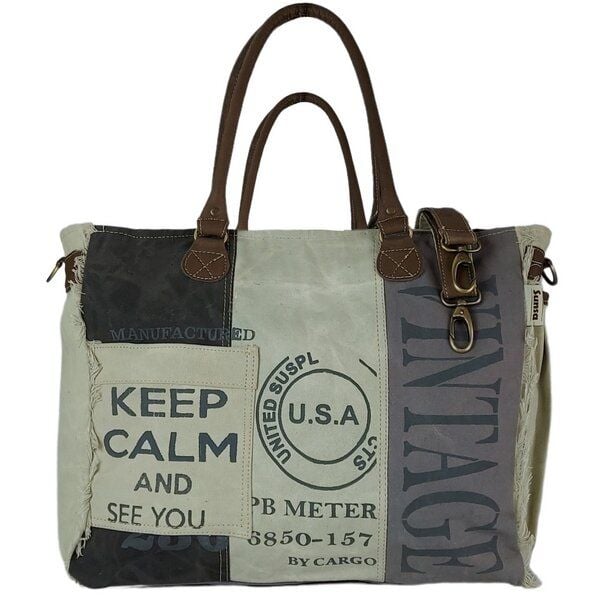 Sunsa Vintage Tasche XXL Shopper Handtasche Canvas Schultertasche von Sunsa