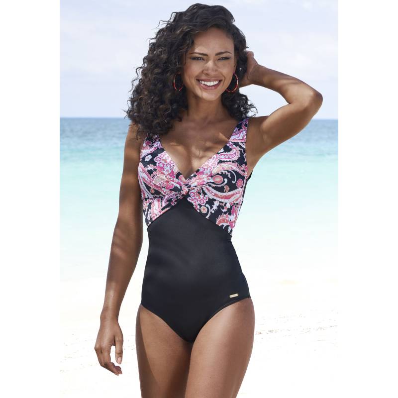 SUNSEEKER Badeanzug Damen schwarz bedruckt Gr.48 Cup C von Sunseeker