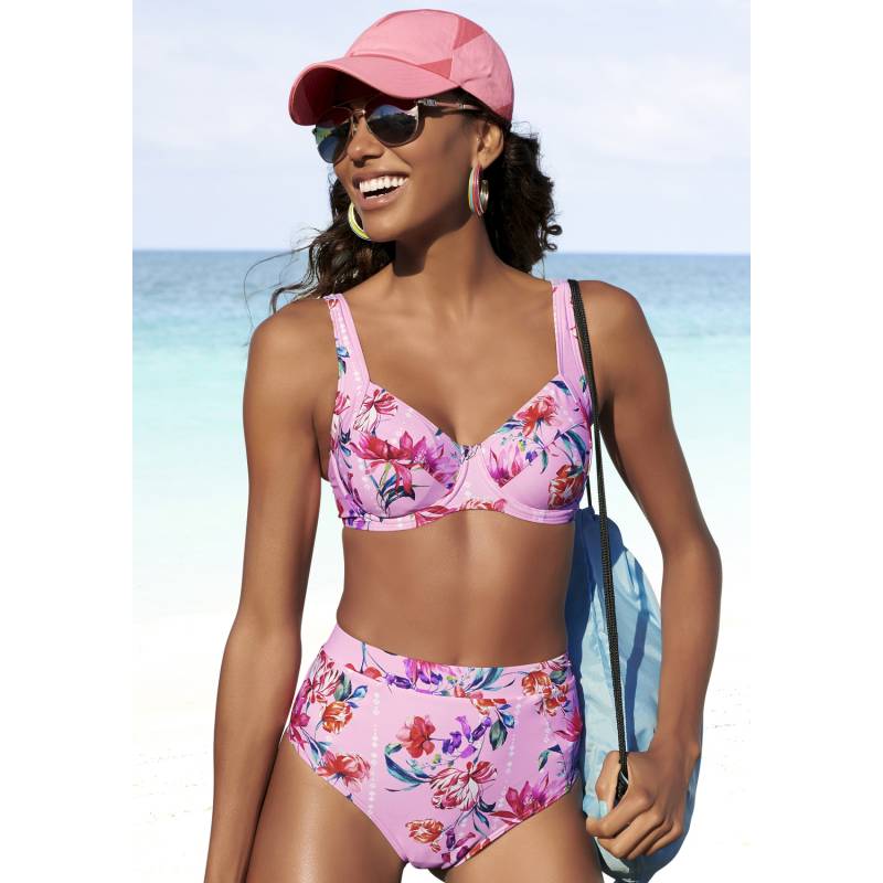 SUNSEEKER Highwaist-Bikini-Hose Damen rosa-bedruckt Gr.38 von Sunseeker