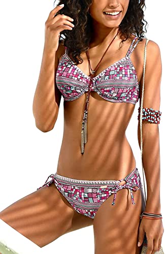 Sunseeker Damen Bügel Bikini (42 / C, pink-Bedruckt) von Sunseeker