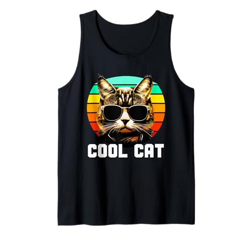Lustiger Sonnenuntergang Coole Katze Pelz Baby Kätzchen Bro Geschenk Tank Top von Sunset Cat Cool Furry Feline Dude Kitten Bro Gift