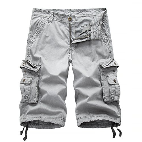 2027 Sommer Neu Herren Jungen Cargo Shorts Strand Kurze Hose, grau - 34 von Sunshey