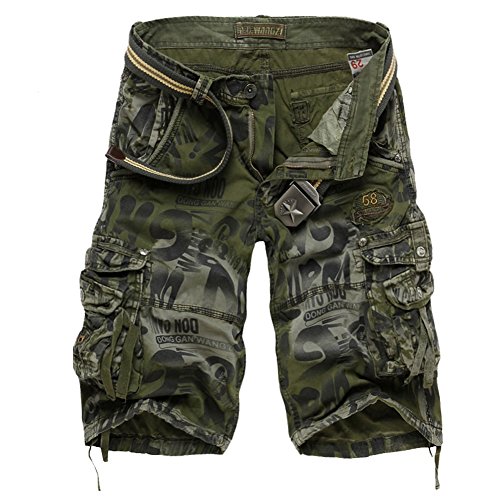 Lässige Herren-Cargo-Shorts aus Baumwolle, für den Sommer, modisch, Sport, Strand, Reisen, Taschen, Agn Camouflage, 34W Lässige Herren-Cargo-Shorts aus Baumwolle, für den Sommer, modisch, Sport, Strand, Reisen, Taschen, Agn Camouflage, 34W von Sunshey