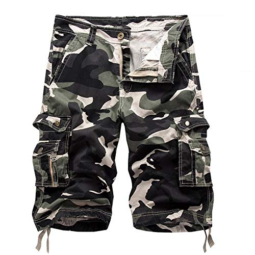 Sunshey 2017 Sommer Neu Herren Jungen Cargo Shorts Strand Kurze Hose Khaki,Grau,Armeegrün (DE 50/Etikett 34, A083 hell Armeegrün) von Sunshey