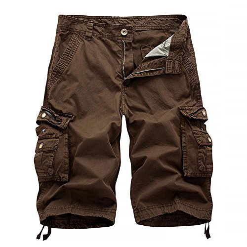 Sunshey 2017 Sommer Neu Herren Jungen Cargo Shorts Strand Kurze Hose Khaki,Grau,Armeegrün (DE 54/Etikett 38, A082 Kaffee) von Sunshey