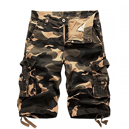 Sunshey 2017 Sommer Neu Herren Jungen Cargo Shorts Strand Kurze Hose Khaki,Grau,Armeegrün (DE 56/Etikett 40, A083 Khaki) von Sunshey