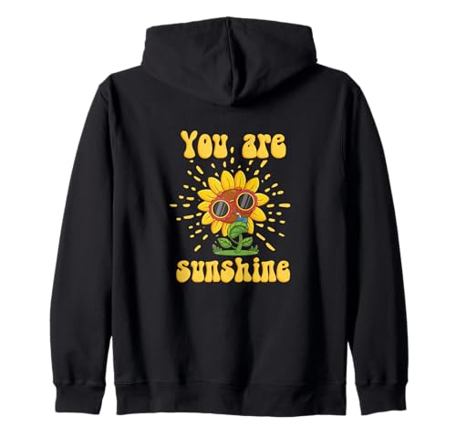 Cute You Are Sunshine Positive Sunflower Retro Mädchen Kapuzenjacke Cute You Are Sunshine Positive Sunflower Retro Mädchen Kapuzenjacke von Sunshine Happiness Positive Vibes Apparel Girls