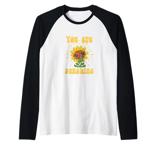 Cute You Are Sunshine Positive Sunflower Retro Mädchen Raglan Cute You Are Sunshine Positive Sunflower Retro Mädchen Raglan von Sunshine Happiness Positive Vibes Apparel Girls