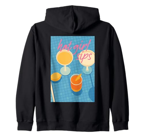 Hot Girl Sips Retro Cocktailgläser Pool Party Trinkkunst Kapuzenjacke Hot Girl Sips Retro Cocktailgläser Pool Party Trinkkunst Kapuzenjacke von Sunshine Vibes Retro Coastal Style Aesthetic Wear
