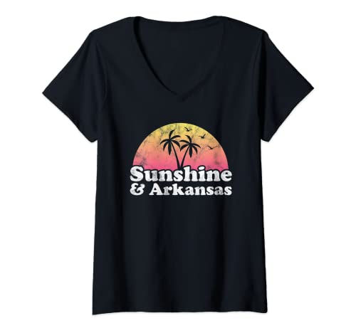 Damen Sunshine und Arkansas T-Shirt mit V-Ausschnitt Damen Sunshine und Arkansas T-Shirt mit V-Ausschnitt von Sunshine and Arkansas Co