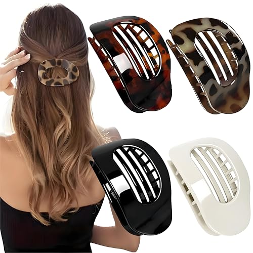4 Stück Haarklammern für Damen,Entenschnabel Haarspange,Flat Claw Clip,Flache Haarklammern,Haarspangen Damen,Haarklammer,Französisches Haarspangen Damen,Haarspange Flach Dünnes Haar 4 Stück Haarklammern für Damen,Entenschnabel Haarspange,Flat Claw Clip,Flache Haarklammern,Haarspangen Damen,Haarklammer,Französisches Haarspangen Damen,Haarspange Flach Dünnes Haar von Sunshine smile