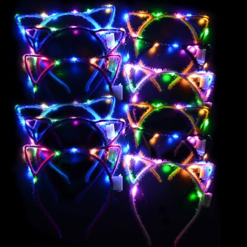 12 Pcs Katzenohren Haarreif LED,Leuchtender Haarreif,Kopfschmuck Leuchtend,Leuchtkranz Haare,Blumenkranz Haare,Lichterkette Haare Schlager,Blumenkranz Haare LED 12 Pcs Katzenohren Haarreif LED,Leuchtender Haarreif,Kopfschmuck Leuchtend,Leuchtkranz Haare,Blumenkranz Haare,Lichterkette Haare Schlager,Blumenkranz Haare LED von Sunshine smile