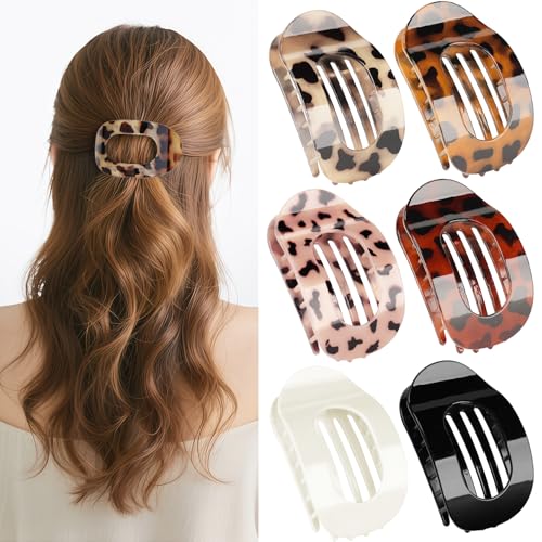 6 Stück Flache Haarklammern,Haarspangen Damen,Haarklammern für Damen,Entenschnabel Haarspange,Flat Claw Clip,Haarklammer,Französisches Haarspangen Damen,Haarkranz Kommunion Mädche von Sunshine smile