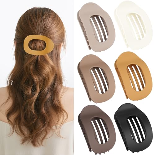 6 Stück Flache Haarklammern,Haarspangen Damen,Haarklammern für Damen,Entenschnabel Haarspange,Flat Claw Clip,Haarklammer,Französisches Haarspangen Damen,Haarspange Flach Dünnes Haar von Sunshine smile