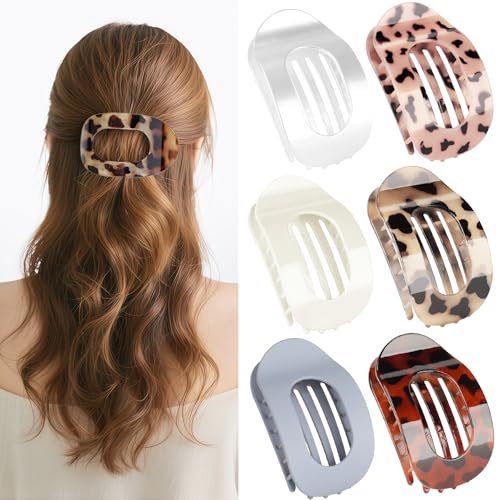 6 Stück Flache Haarklammern,Haarspangen Damen,Haarklammern für Damen,Entenschnabel Haarspange,Flat Claw Clip,Haarklammer,Französisches Haarspangen Damen,Haarspange Flach Dünnes Haar von Sunshine smile
